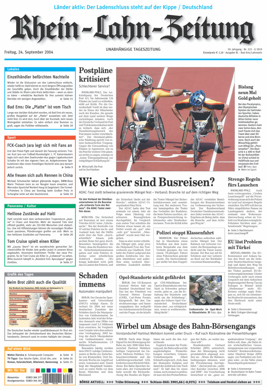 Rhein-Lahn-Zeitung vom Freitag, 24.09.2004