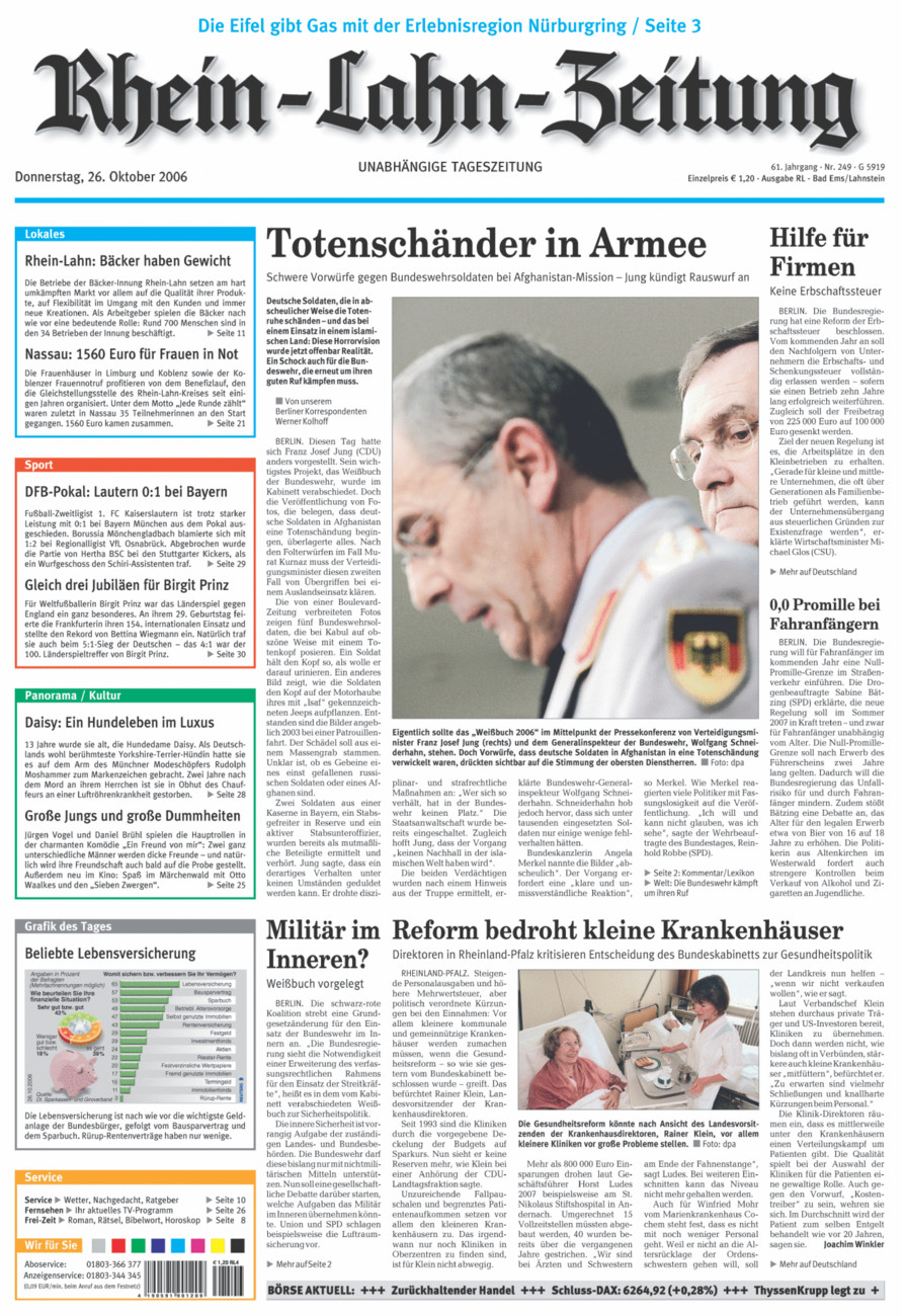 Rhein-Lahn-Zeitung vom Donnerstag, 26.10.2006