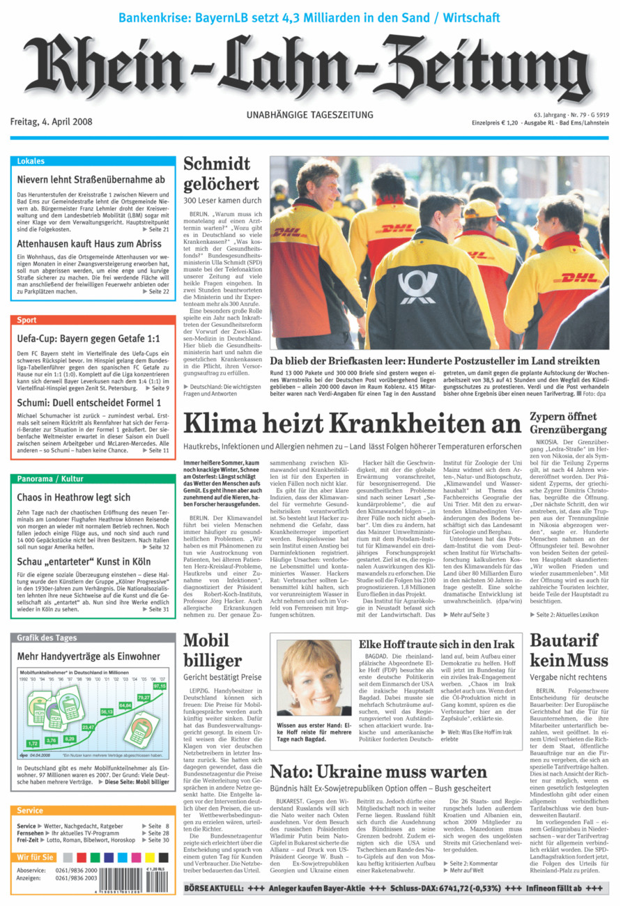 Rhein-Lahn-Zeitung vom Freitag, 04.04.2008
