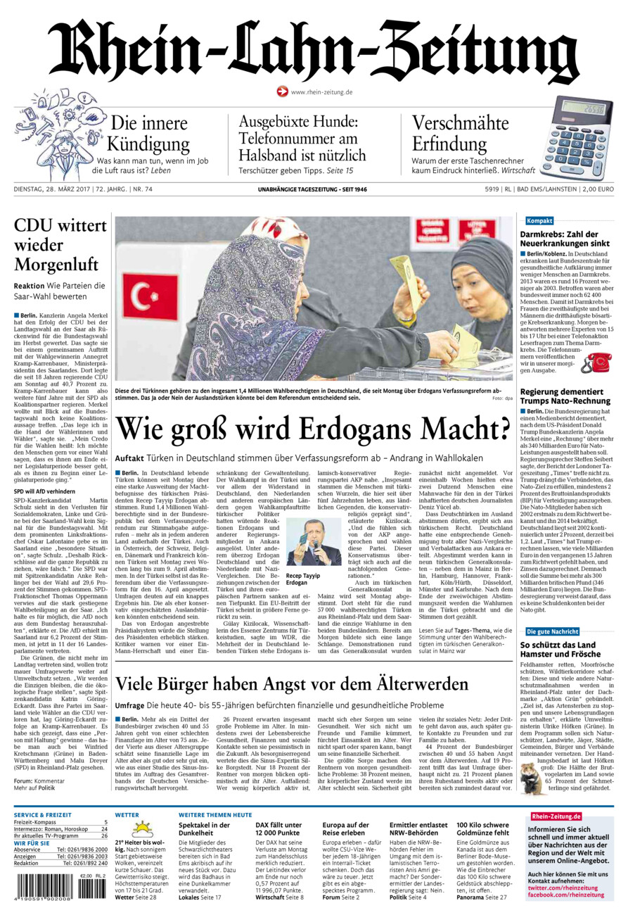 Rhein-Lahn-Zeitung vom Dienstag, 28.03.2017