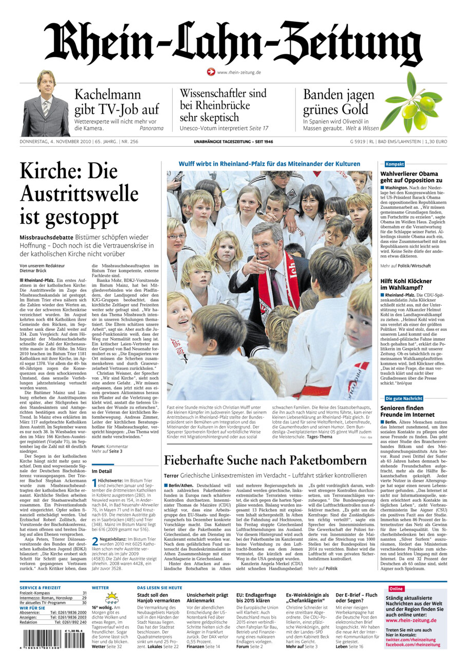 Rhein-Lahn-Zeitung vom Donnerstag, 04.11.2010