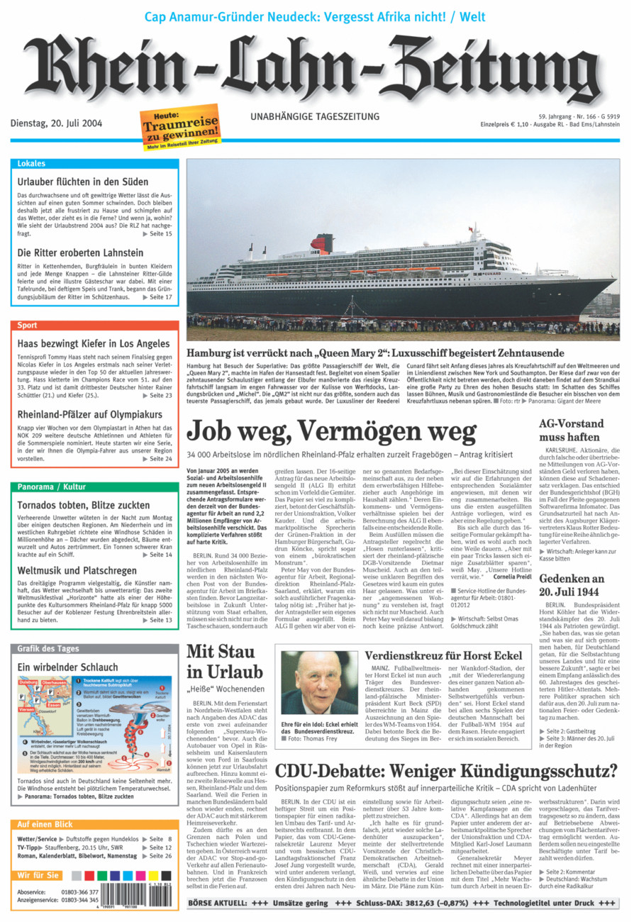 Rhein-Lahn-Zeitung vom Dienstag, 20.07.2004