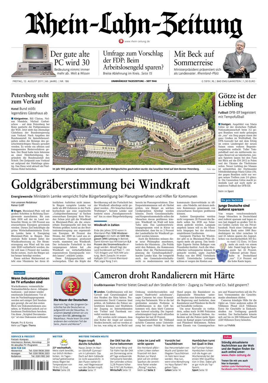 Rhein-Lahn-Zeitung vom Freitag, 12.08.2011