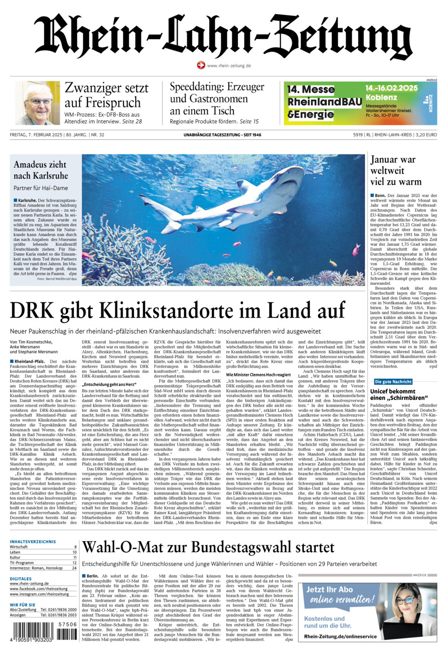 Rhein-Lahn-Zeitung vom Freitag, 07.02.2025