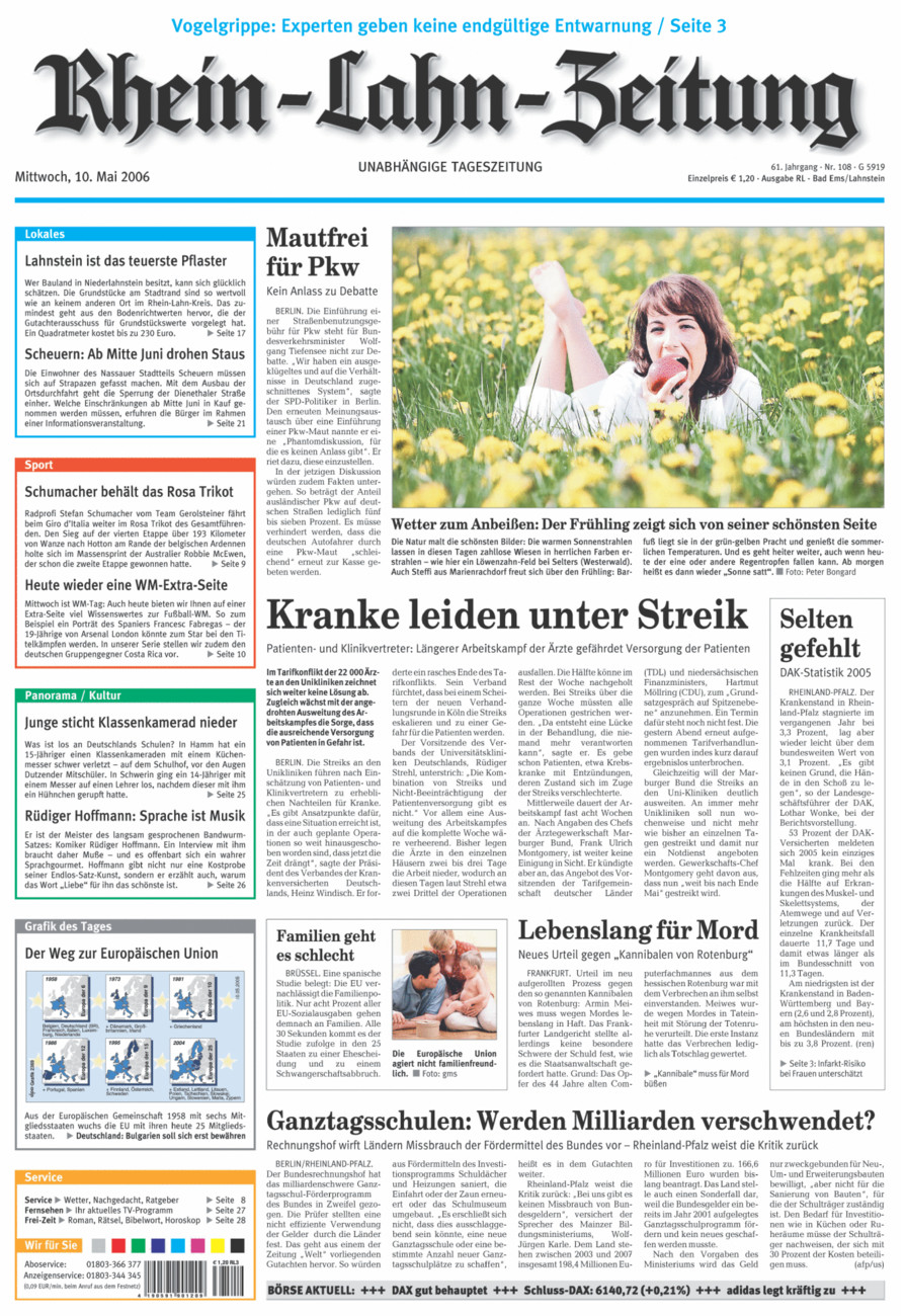 Rhein-Lahn-Zeitung vom Mittwoch, 10.05.2006