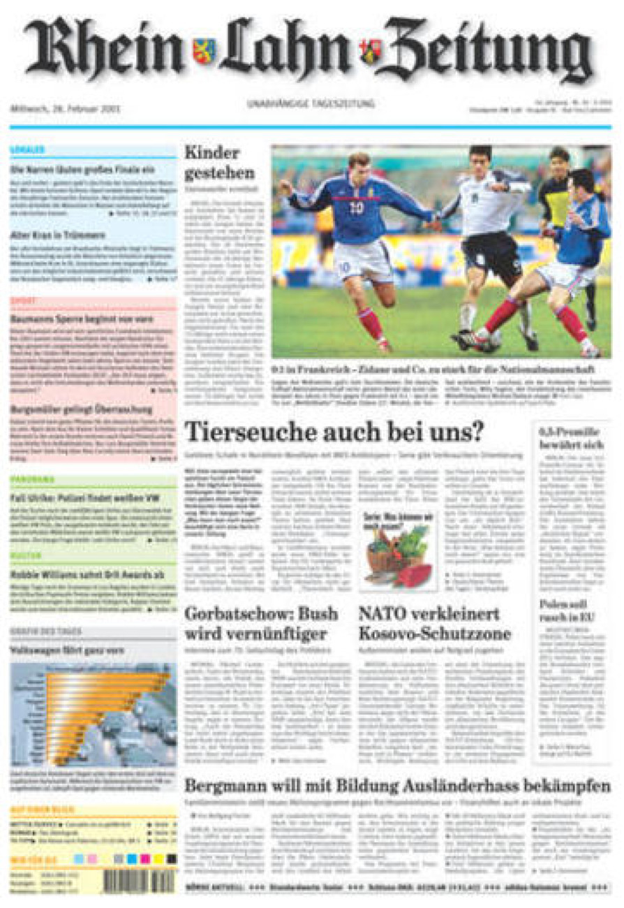 Rhein-Lahn-Zeitung vom Mittwoch, 28.02.2001