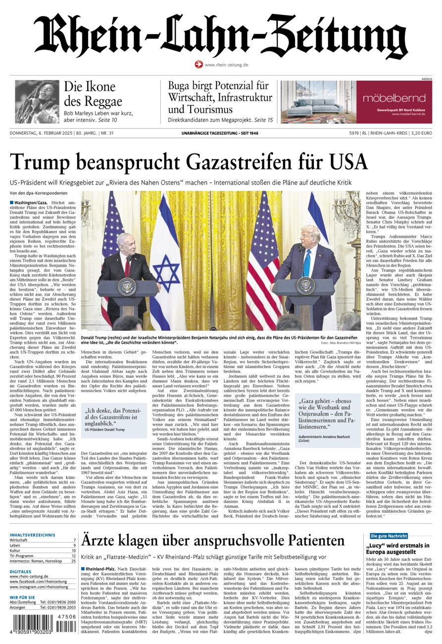 Rhein-Lahn-Zeitung vom Donnerstag, 06.02.2025