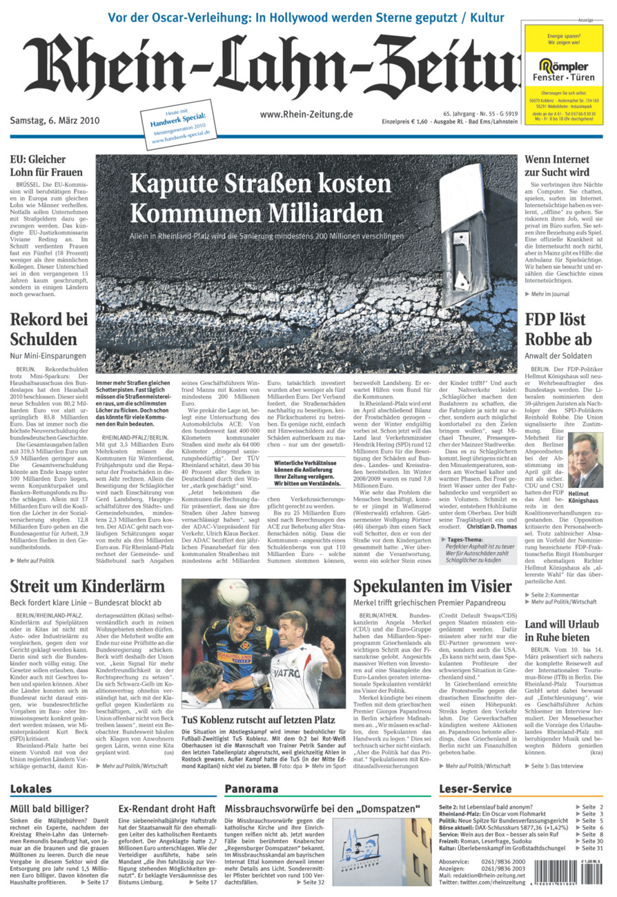 Rhein-Lahn-Zeitung vom Samstag, 06.03.2010
