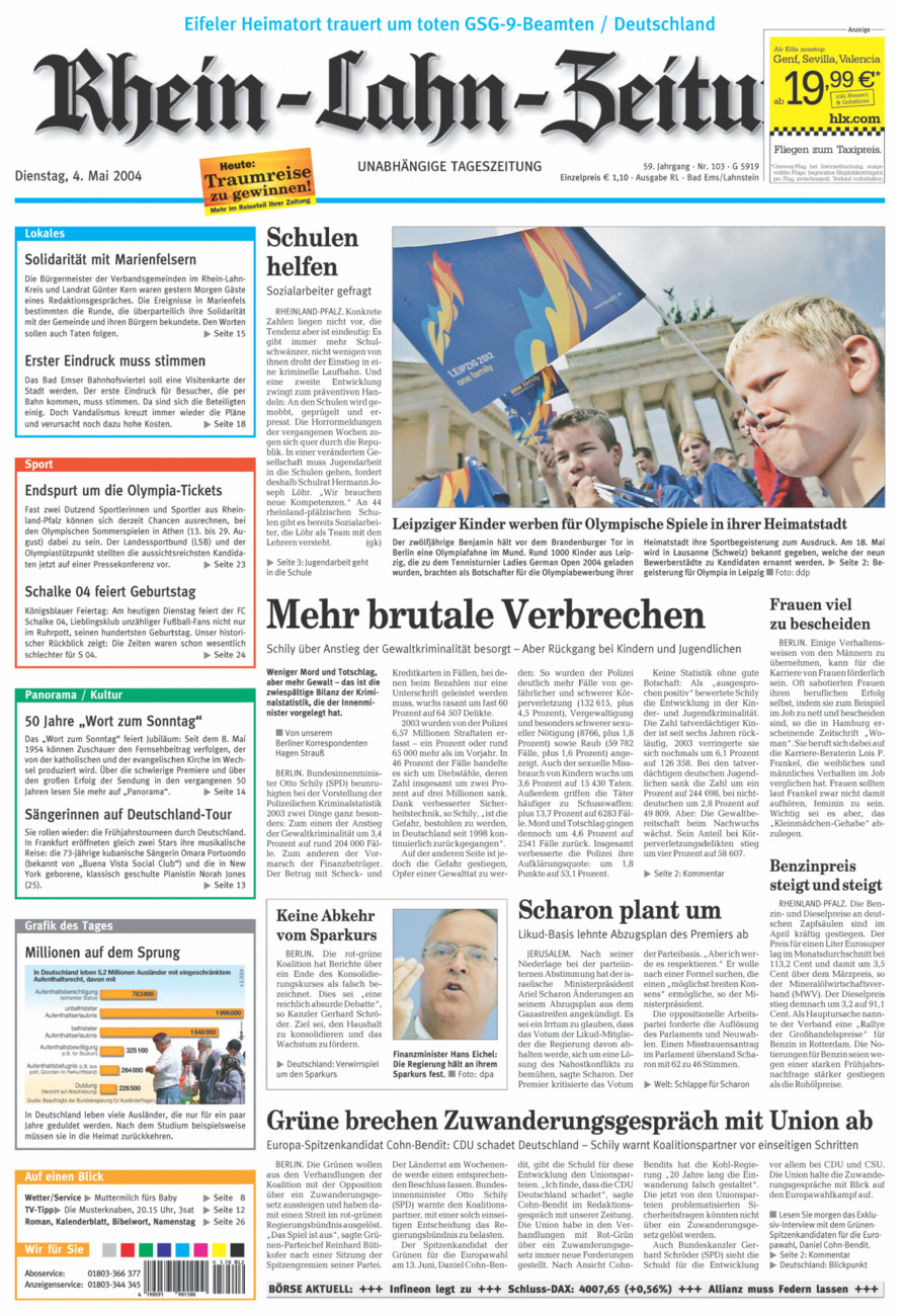 Rhein-Lahn-Zeitung vom Dienstag, 04.05.2004