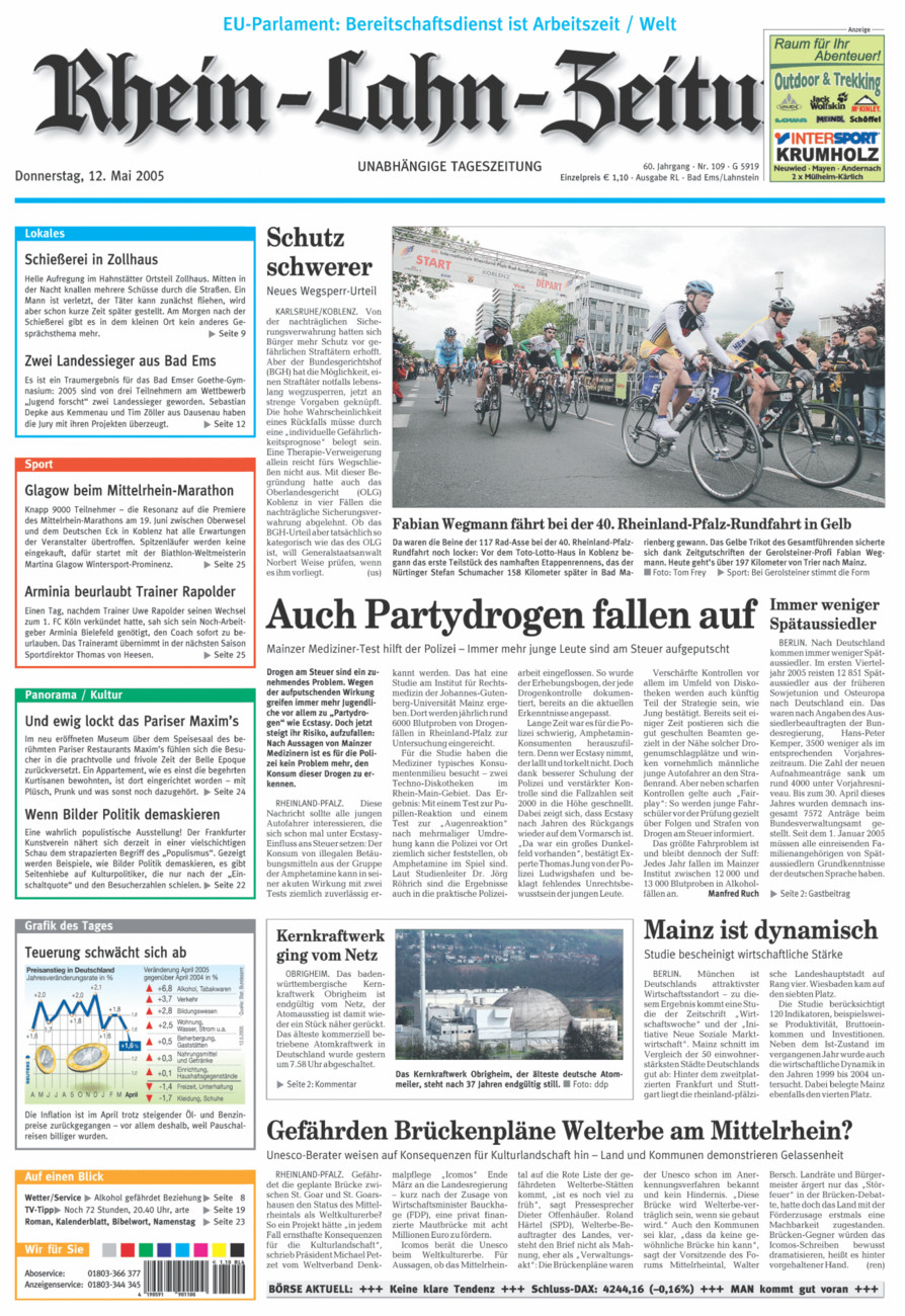 Rhein-Lahn-Zeitung vom Donnerstag, 12.05.2005