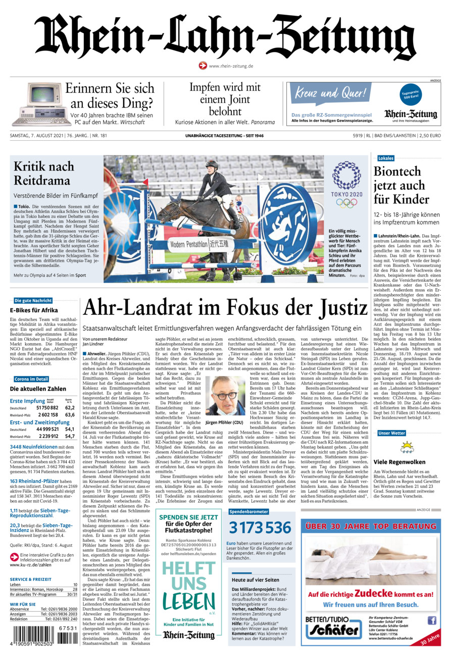 Rhein-Lahn-Zeitung vom Samstag, 07.08.2021