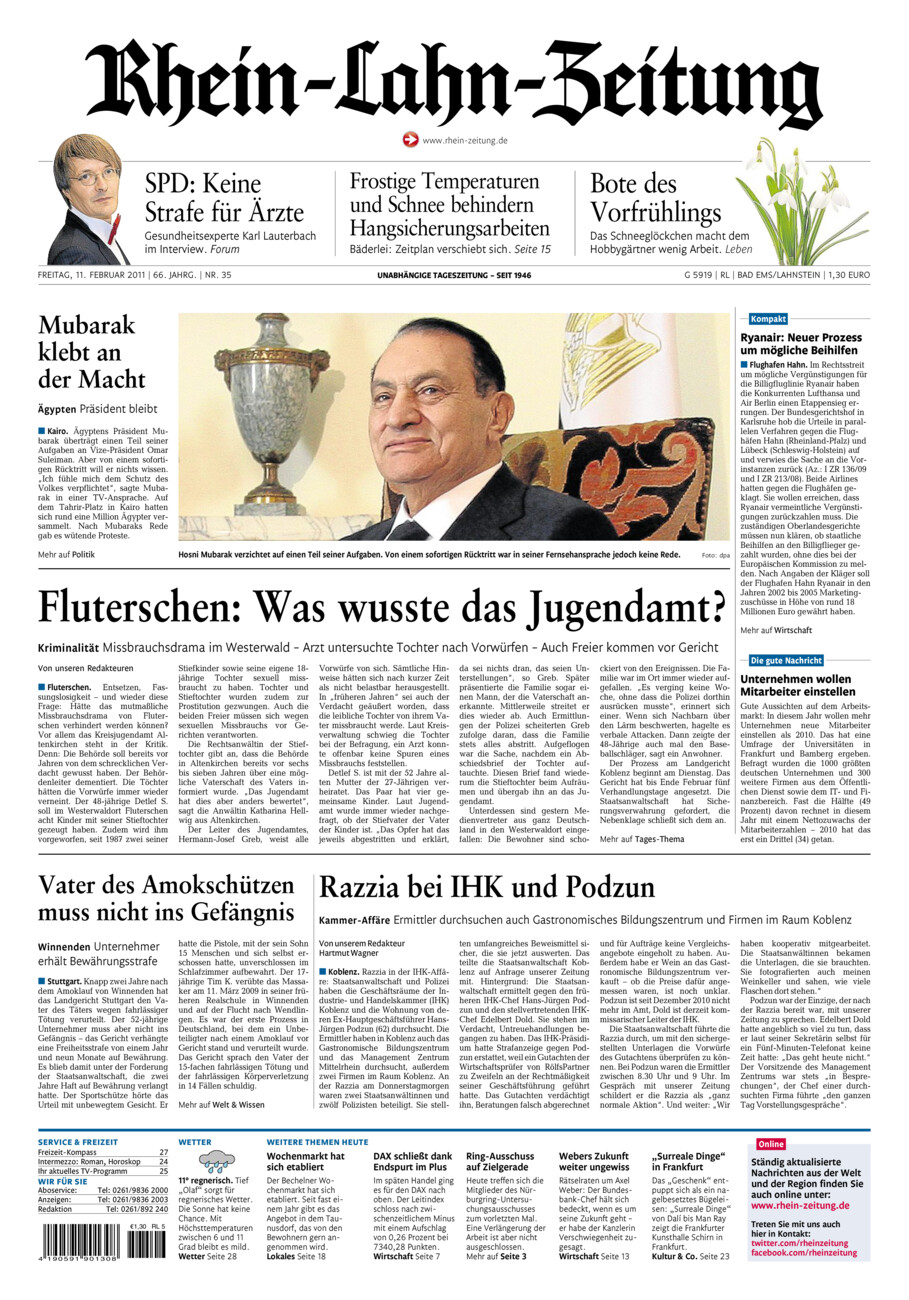 Rhein-Lahn-Zeitung vom Freitag, 11.02.2011