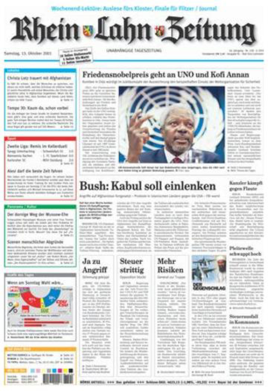 Rhein-Lahn-Zeitung vom Samstag, 13.10.2001