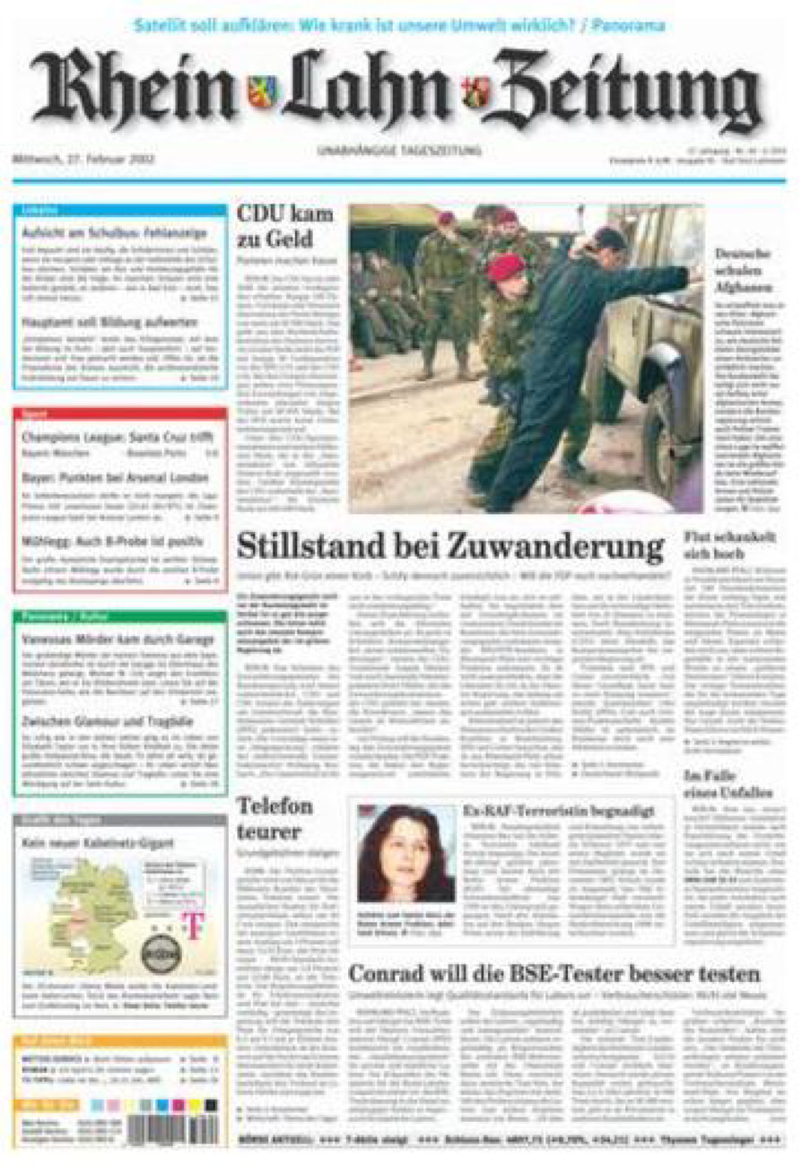 Rhein-Lahn-Zeitung vom Mittwoch, 27.02.2002