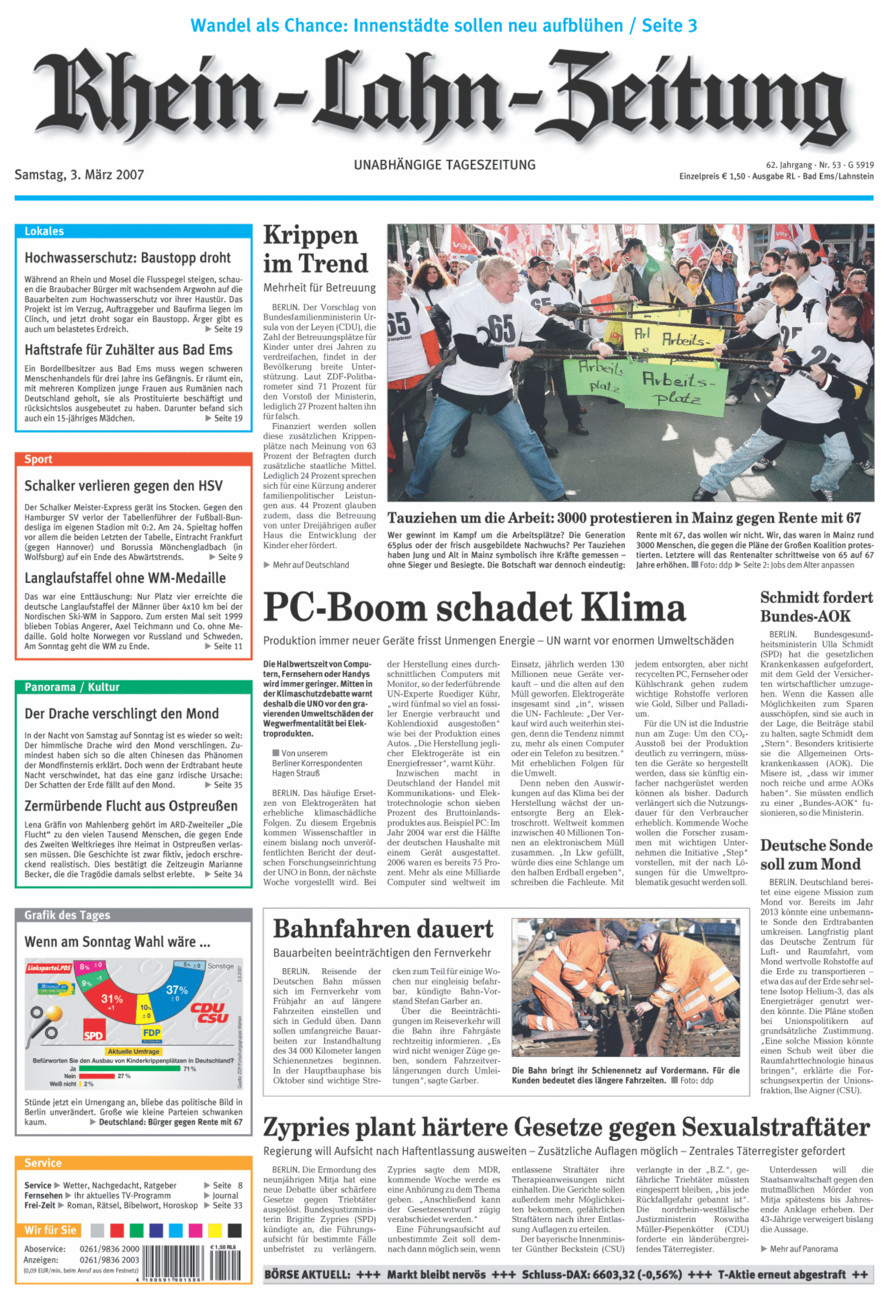 Rhein-Lahn-Zeitung vom Samstag, 03.03.2007