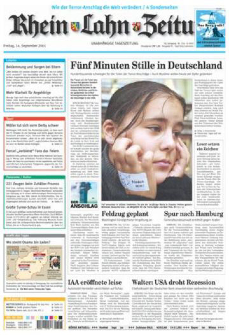 Rhein-Lahn-Zeitung vom Freitag, 14.09.2001