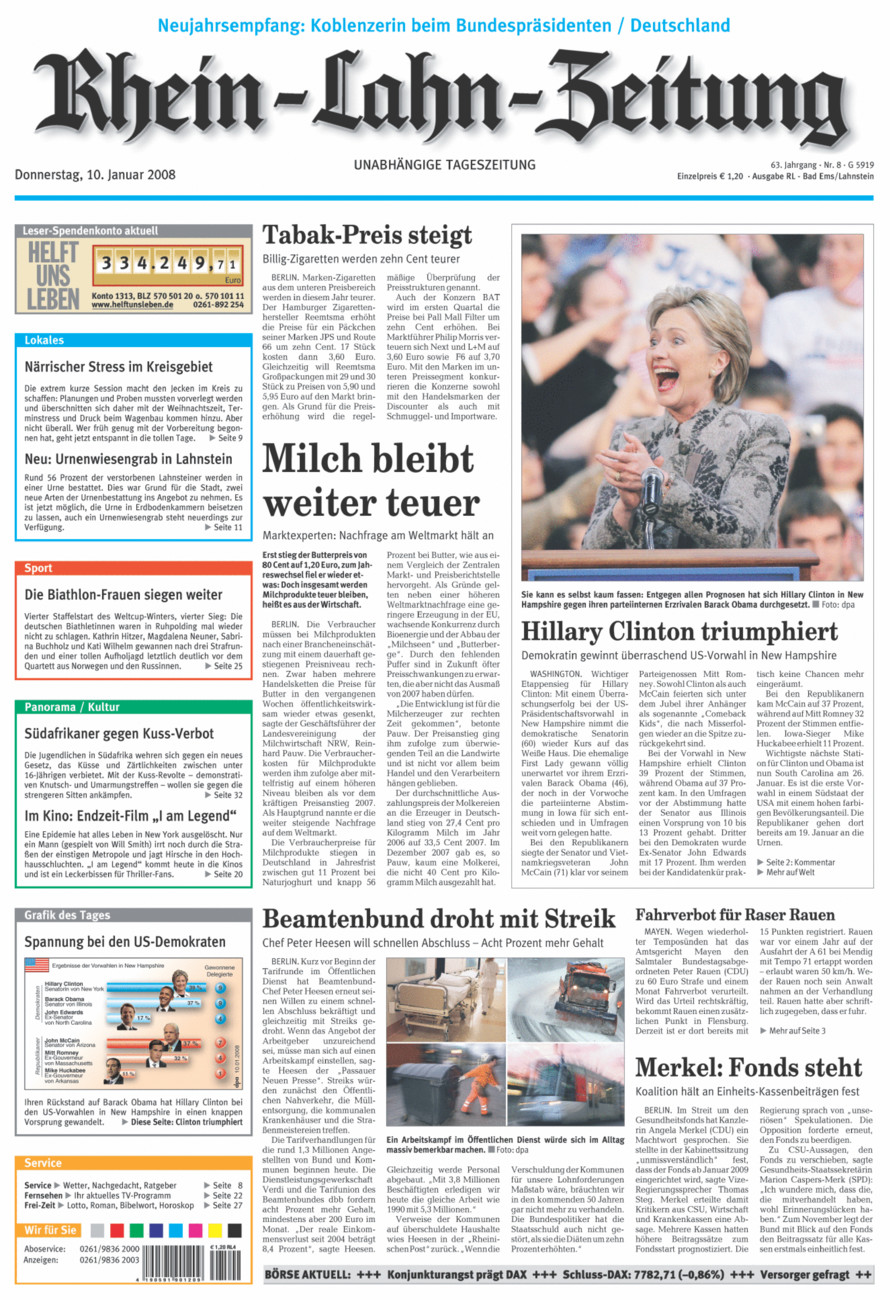 Rhein-Lahn-Zeitung vom Donnerstag, 10.01.2008