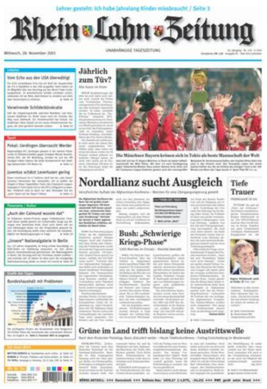 Rhein-Lahn-Zeitung vom Mittwoch, 28.11.2001