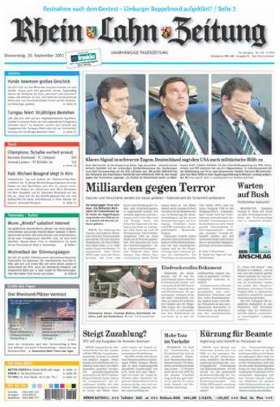 Rhein-Lahn-Zeitung vom Donnerstag, 20.09.2001