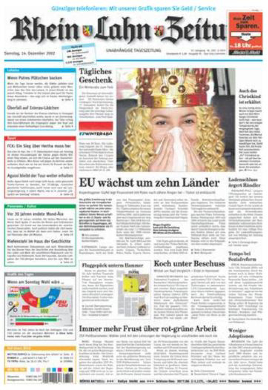 Rhein-Lahn-Zeitung vom Samstag, 14.12.2002