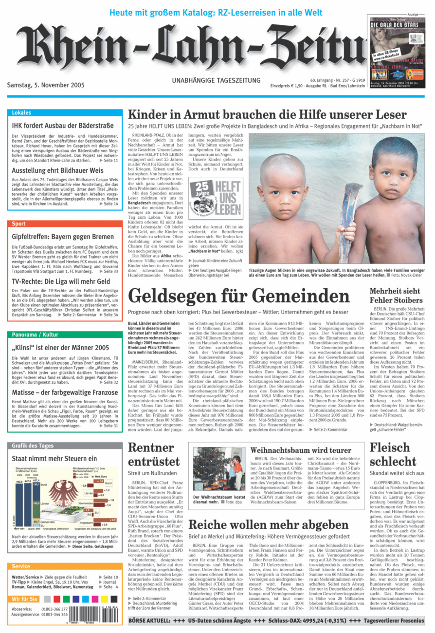 Rhein-Lahn-Zeitung vom Samstag, 05.11.2005