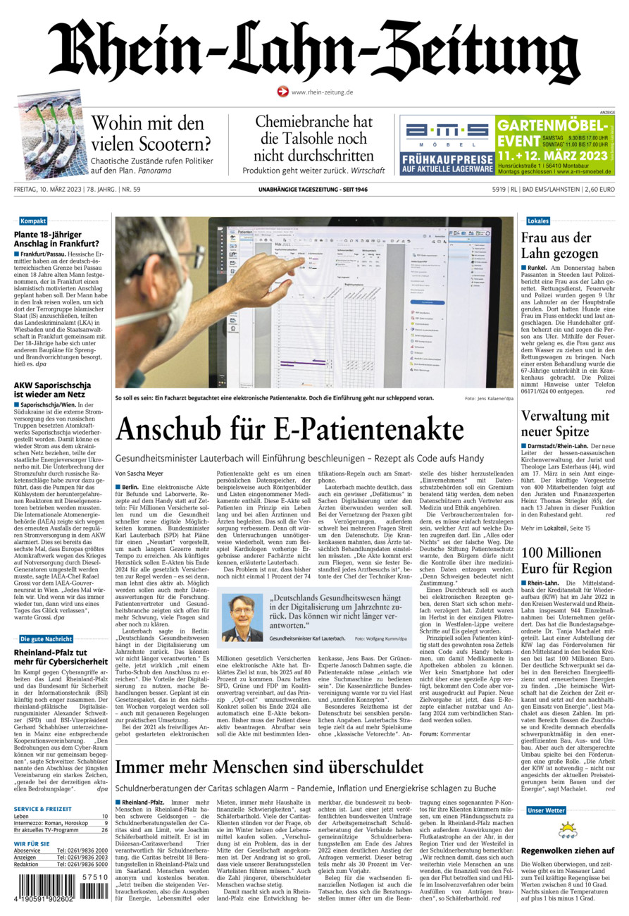 Rhein-Lahn-Zeitung vom Freitag, 10.03.2023