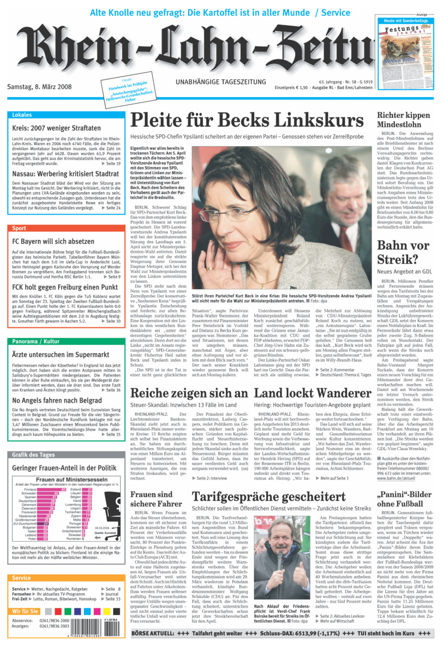 Rhein-Lahn-Zeitung vom Samstag, 08.03.2008
