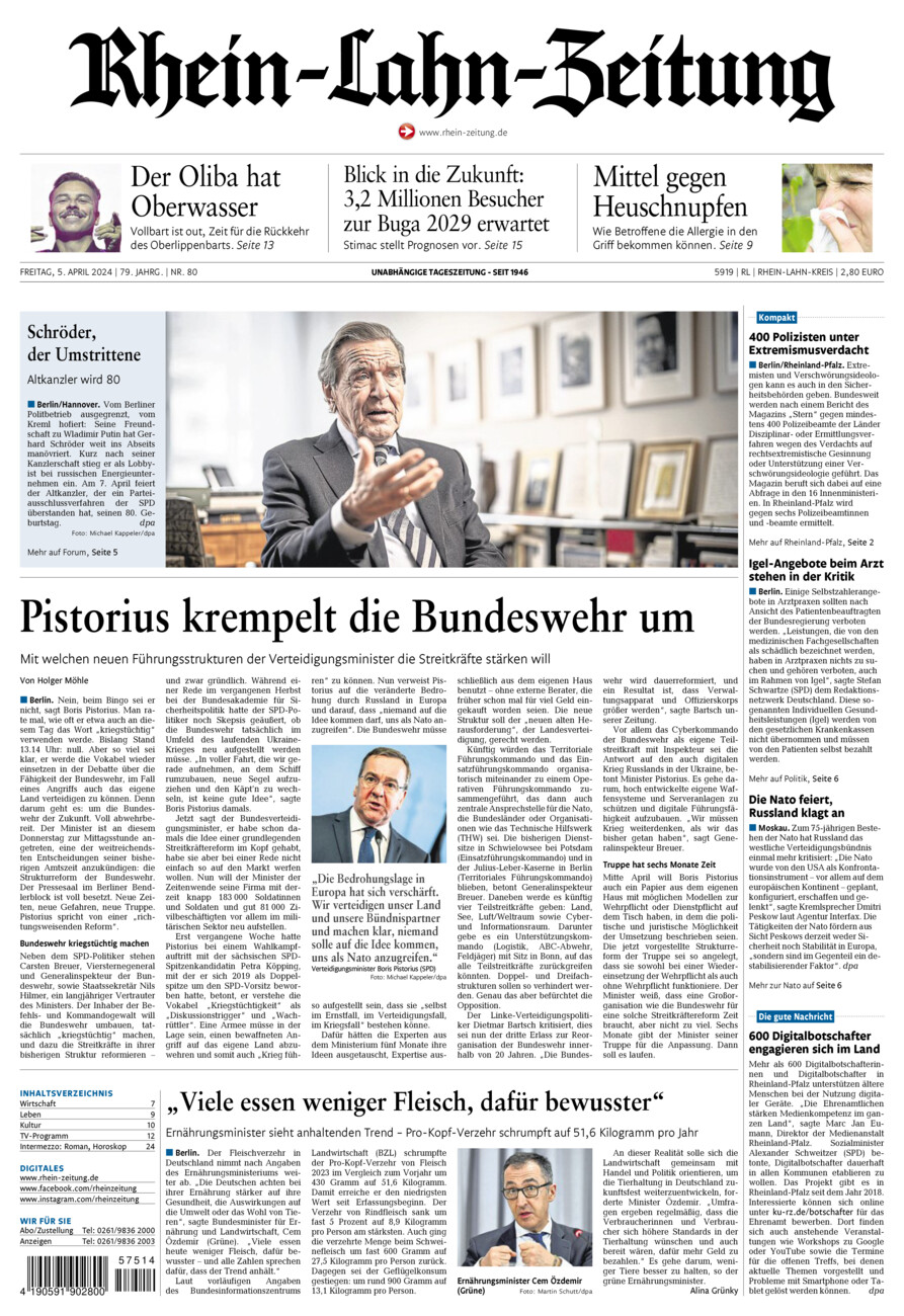 Rhein-Lahn-Zeitung vom Freitag, 05.04.2024