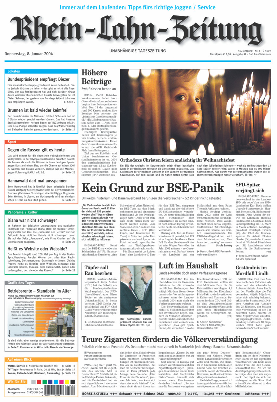 Rhein-Lahn-Zeitung vom Donnerstag, 08.01.2004