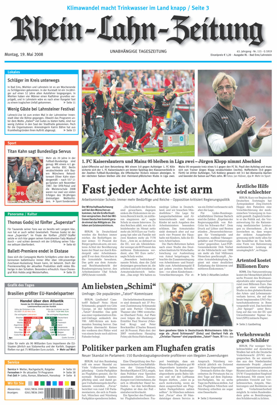 Rhein-Lahn-Zeitung vom Montag, 19.05.2008