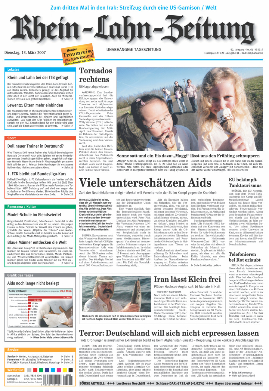 Rhein-Lahn-Zeitung vom Dienstag, 13.03.2007