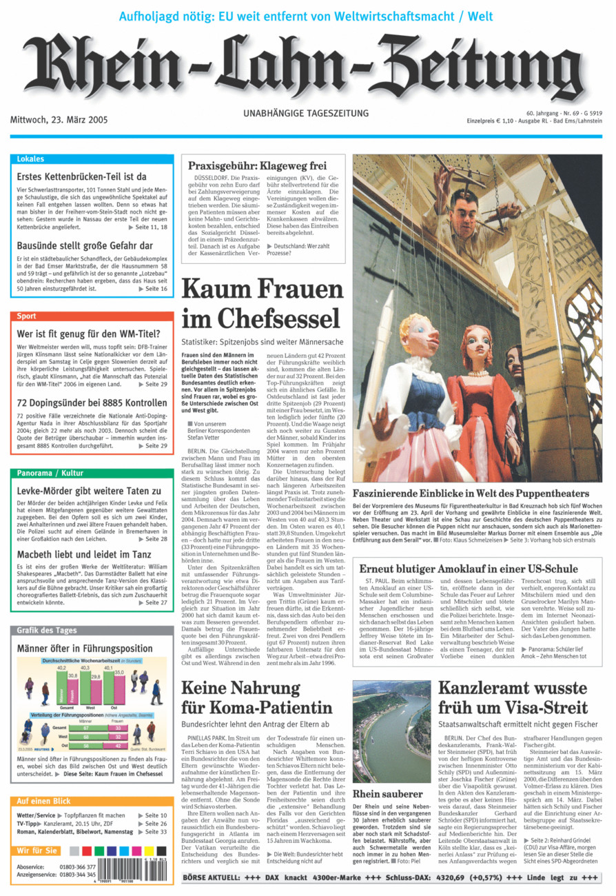 Rhein-Lahn-Zeitung vom Mittwoch, 23.03.2005