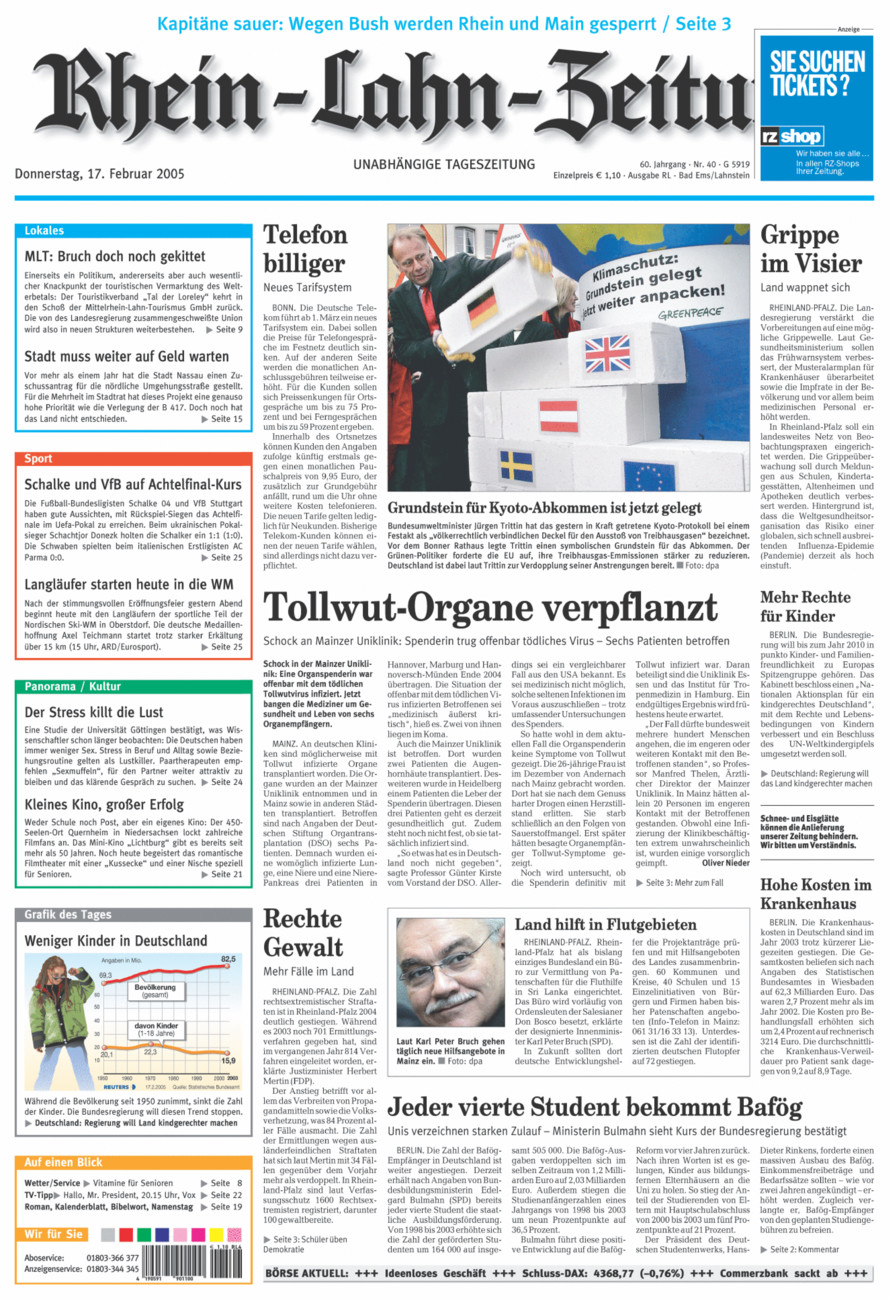 Rhein-Lahn-Zeitung vom Donnerstag, 17.02.2005