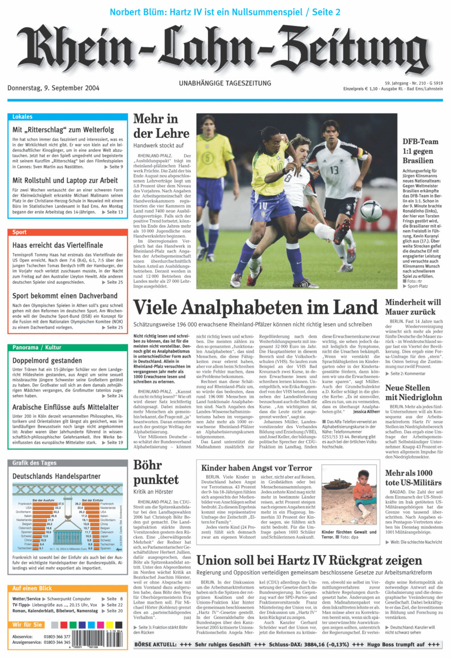 Rhein-Lahn-Zeitung vom Donnerstag, 09.09.2004