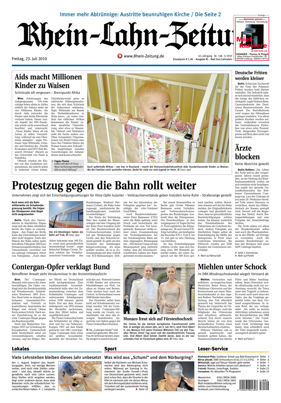 Rhein-Lahn-Zeitung vom Freitag, 23.07.2010