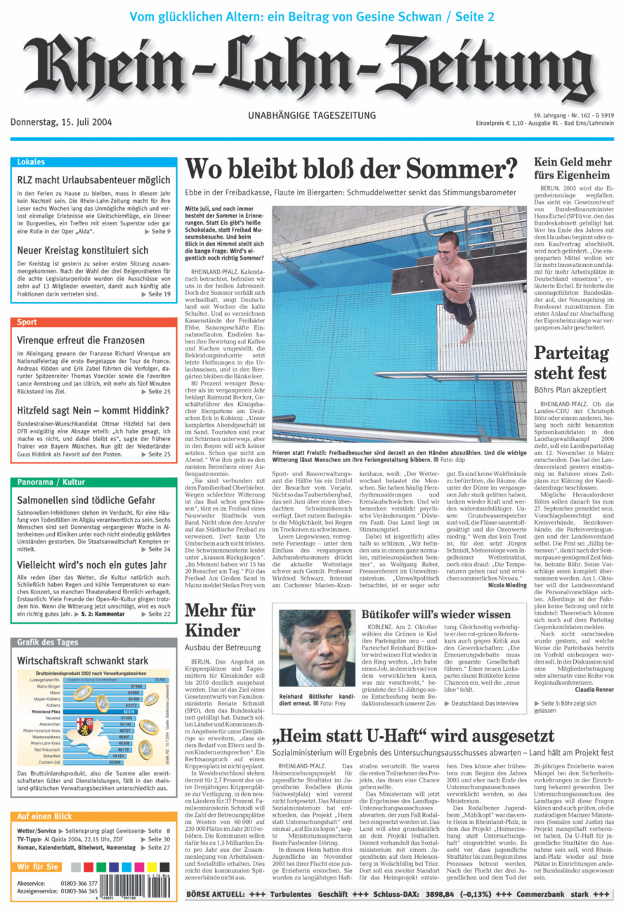 Rhein-Lahn-Zeitung vom Donnerstag, 15.07.2004