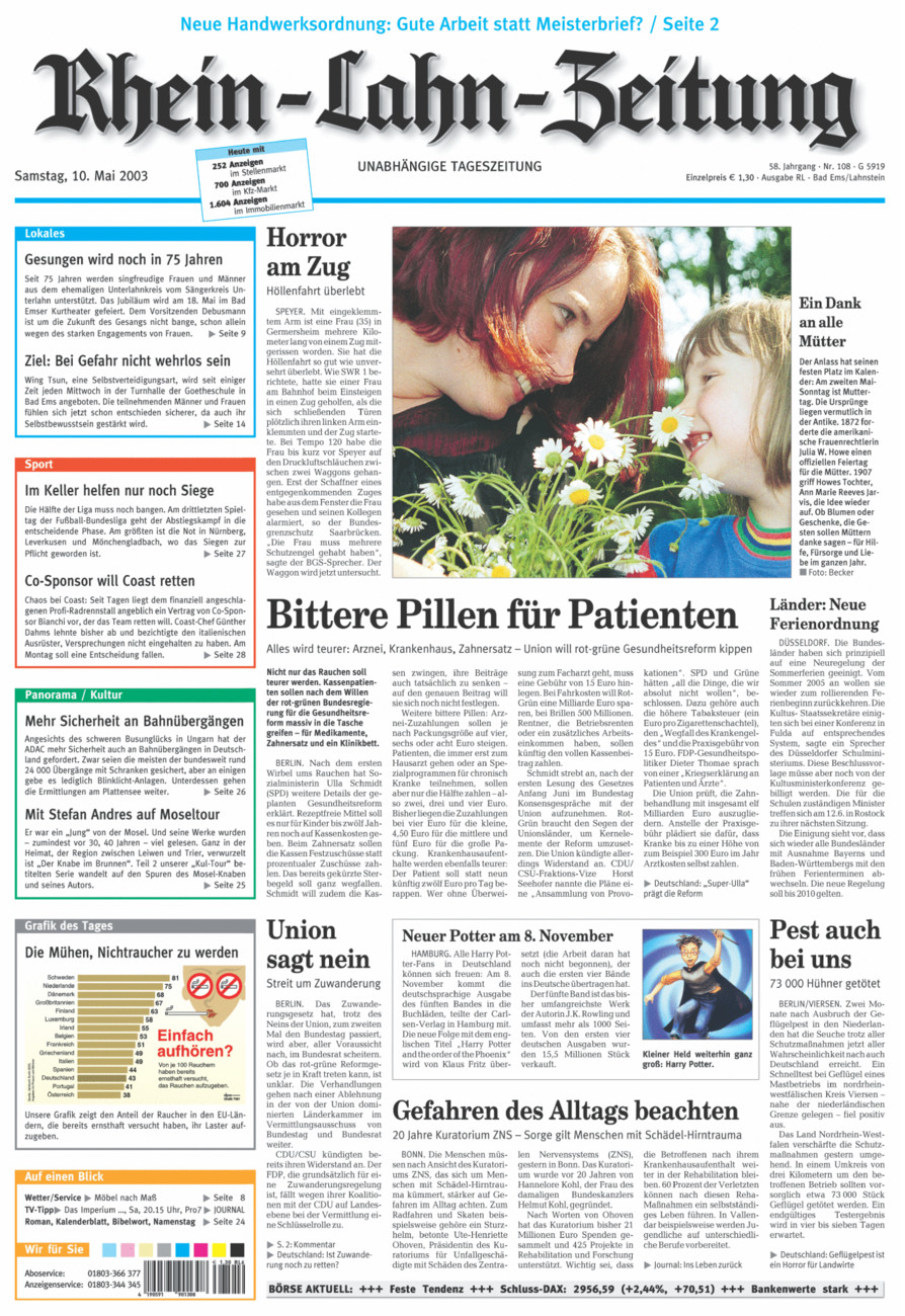 Rhein-Lahn-Zeitung vom Samstag, 10.05.2003