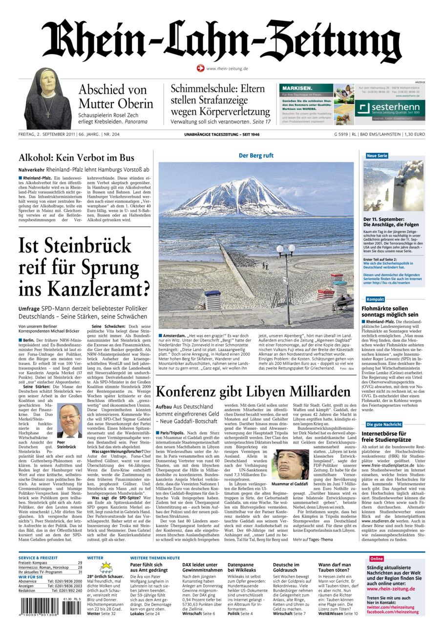 Rhein-Lahn-Zeitung vom Freitag, 02.09.2011