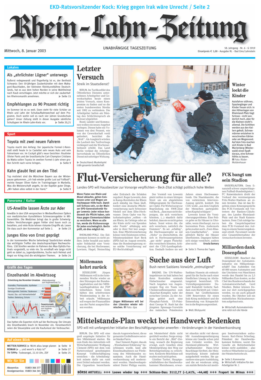 Rhein-Lahn-Zeitung vom Mittwoch, 08.01.2003