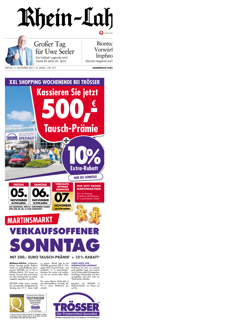 Rhein-Lahn-Zeitung vom Freitag, 05.11.2021