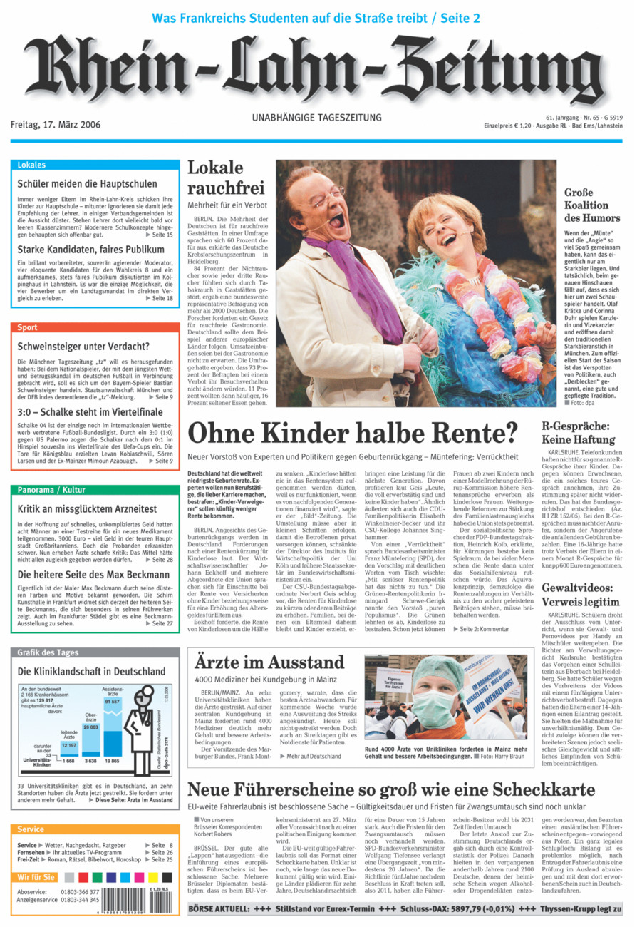 Rhein-Lahn-Zeitung vom Freitag, 17.03.2006