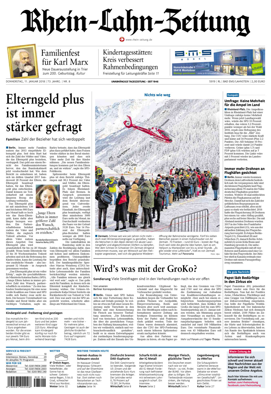 Rhein-Lahn-Zeitung vom Donnerstag, 11.01.2018