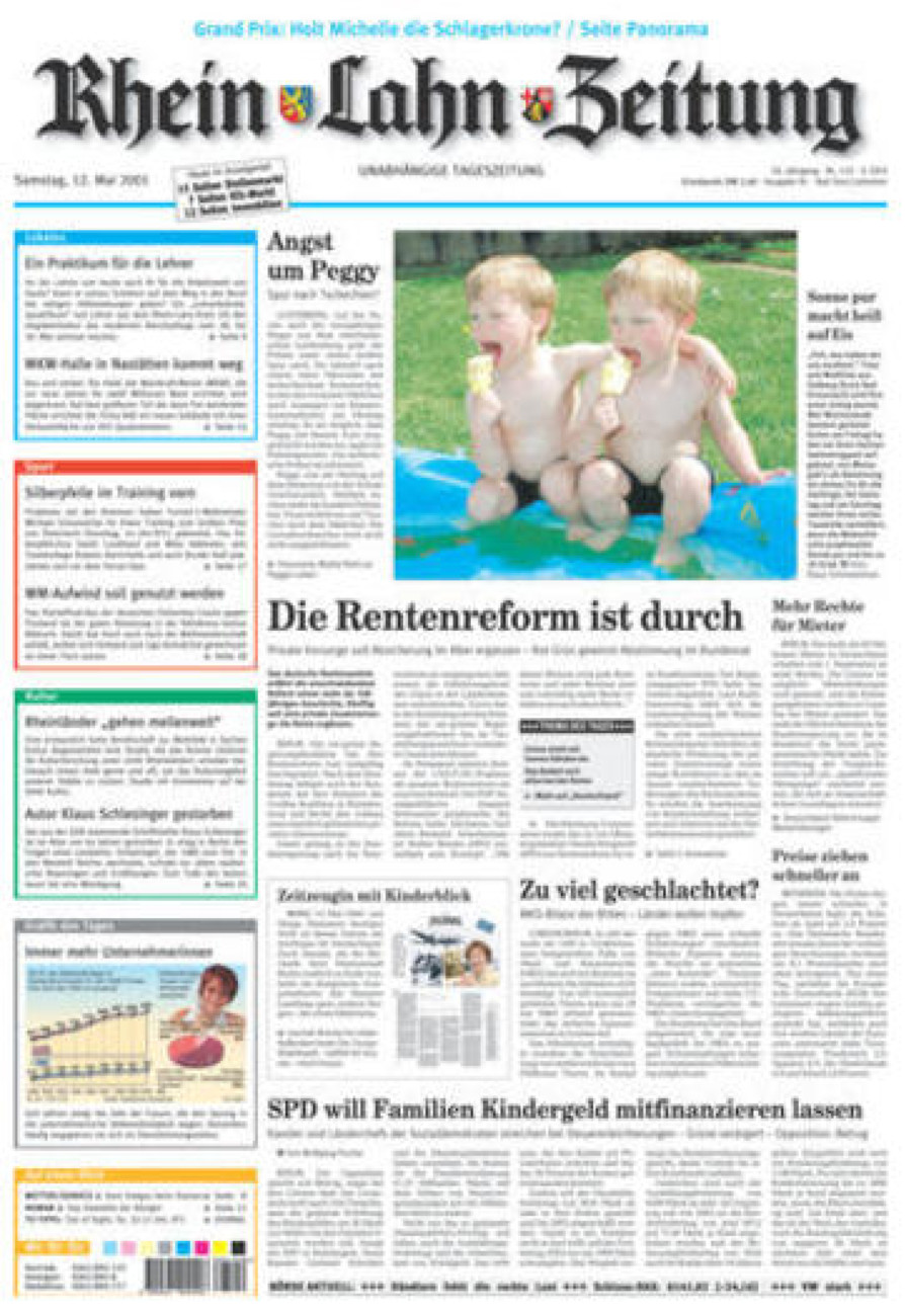Rhein-Lahn-Zeitung vom Samstag, 12.05.2001