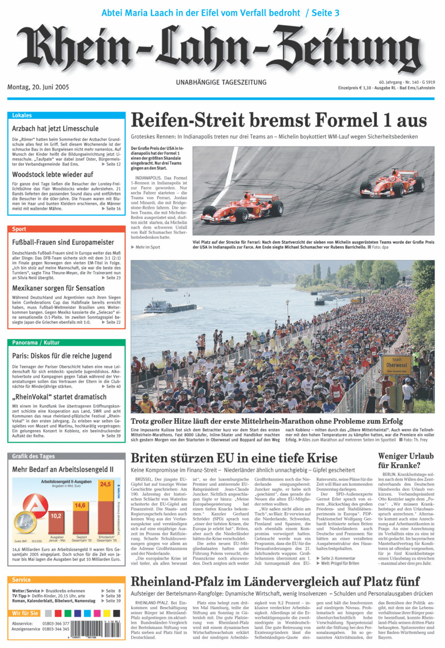Rhein-Lahn-Zeitung vom Montag, 20.06.2005