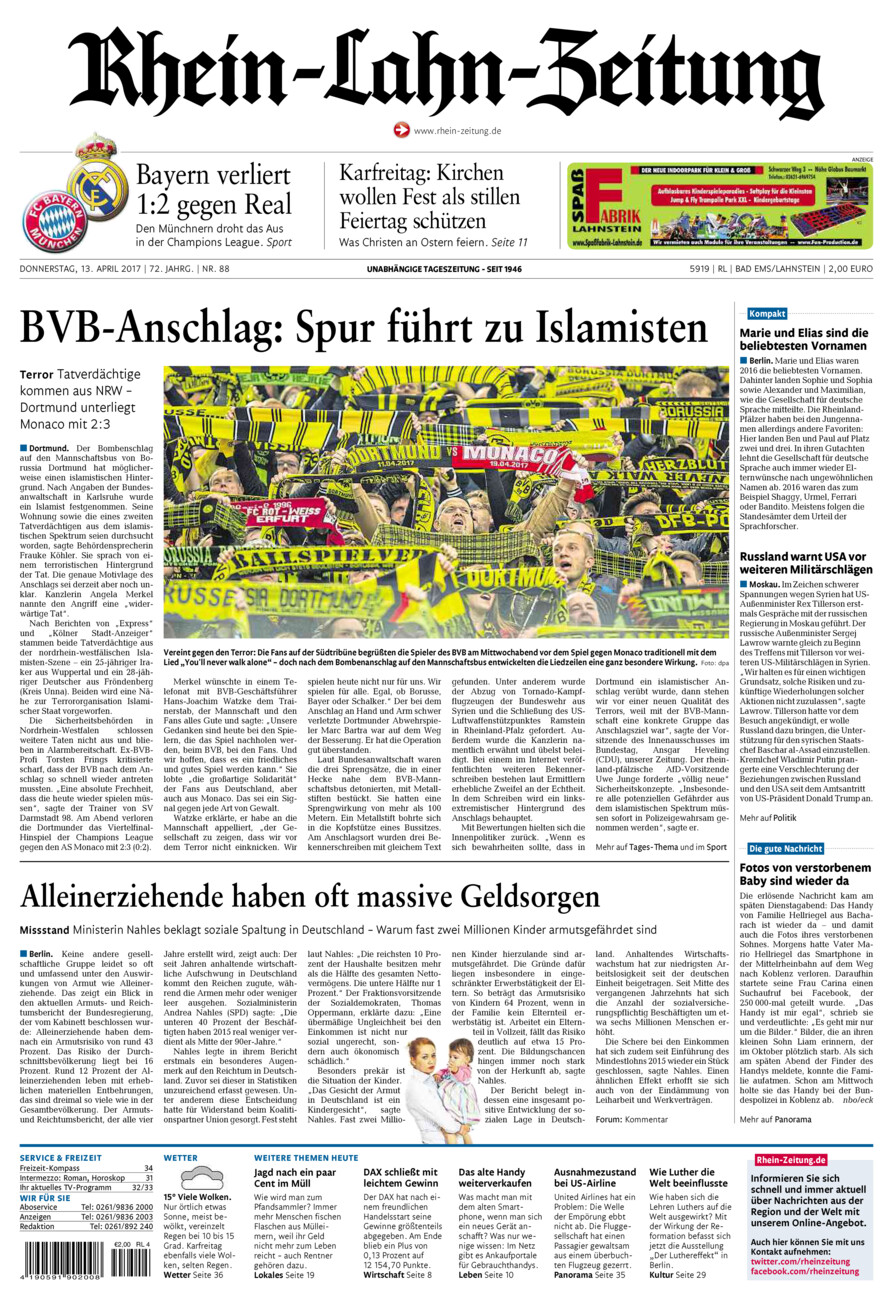 Rhein-Lahn-Zeitung vom Donnerstag, 13.04.2017