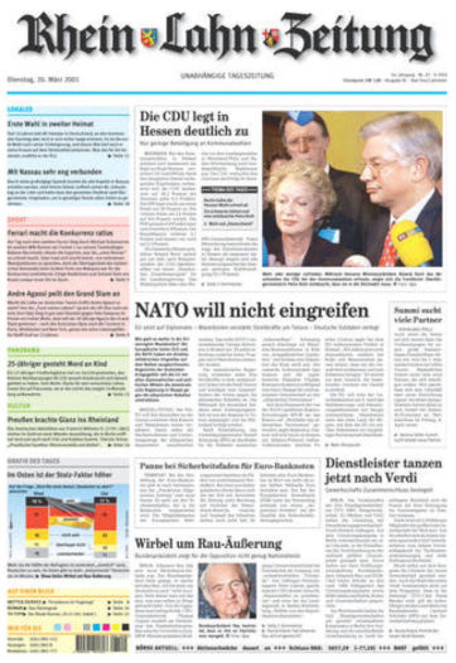 Rhein-Lahn-Zeitung vom Dienstag, 20.03.2001