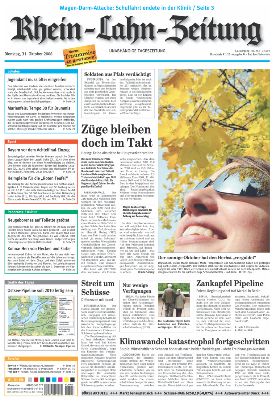 Rhein-Lahn-Zeitung vom Dienstag, 31.10.2006