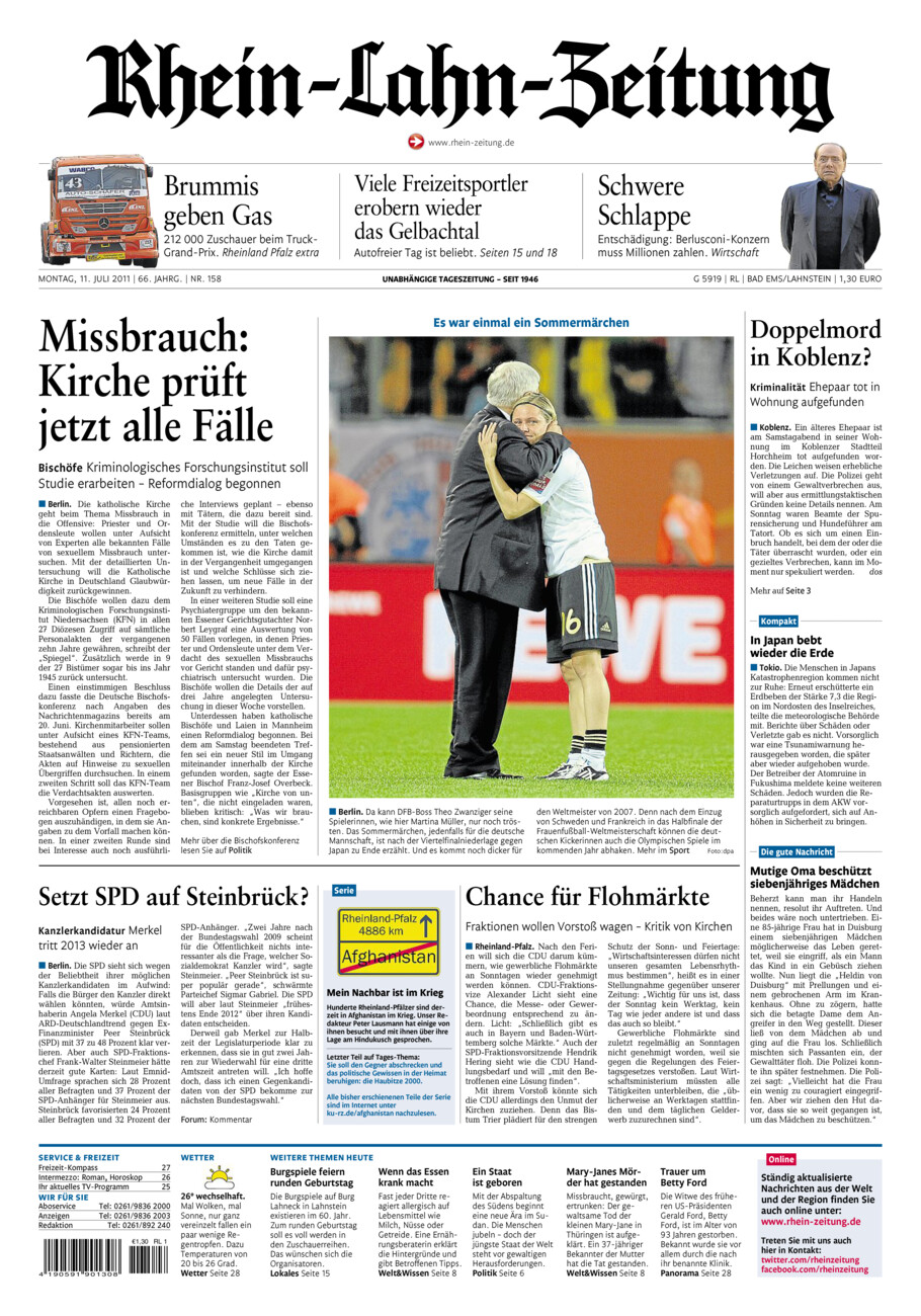 Rhein-Lahn-Zeitung vom Montag, 11.07.2011