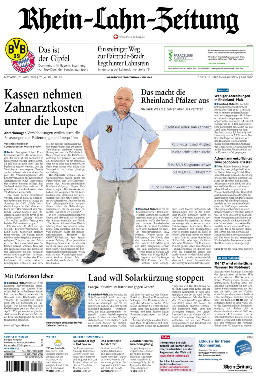 Rhein-Lahn-Zeitung vom Mittwoch, 11.04.2012