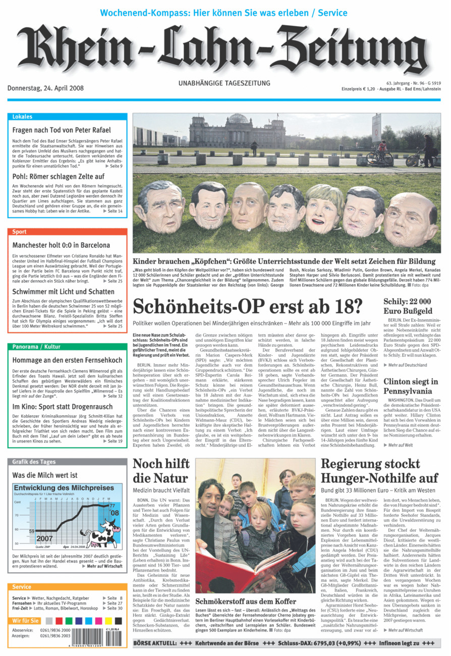 Rhein-Lahn-Zeitung vom Donnerstag, 24.04.2008